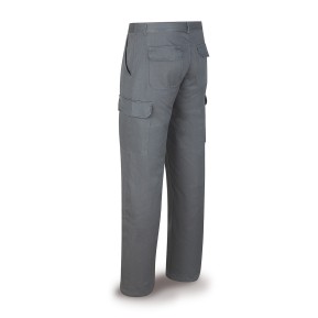 Pantalón gris poliéster/algodón 200 g. Multibolsillos.