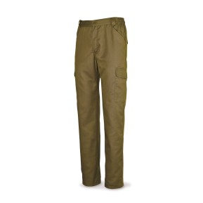 Pantalón beige poliéster/algodón 200 g. Multibolsillos.