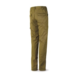 Pantalón beige poliéster/algodón 200 g. Multibolsillos.