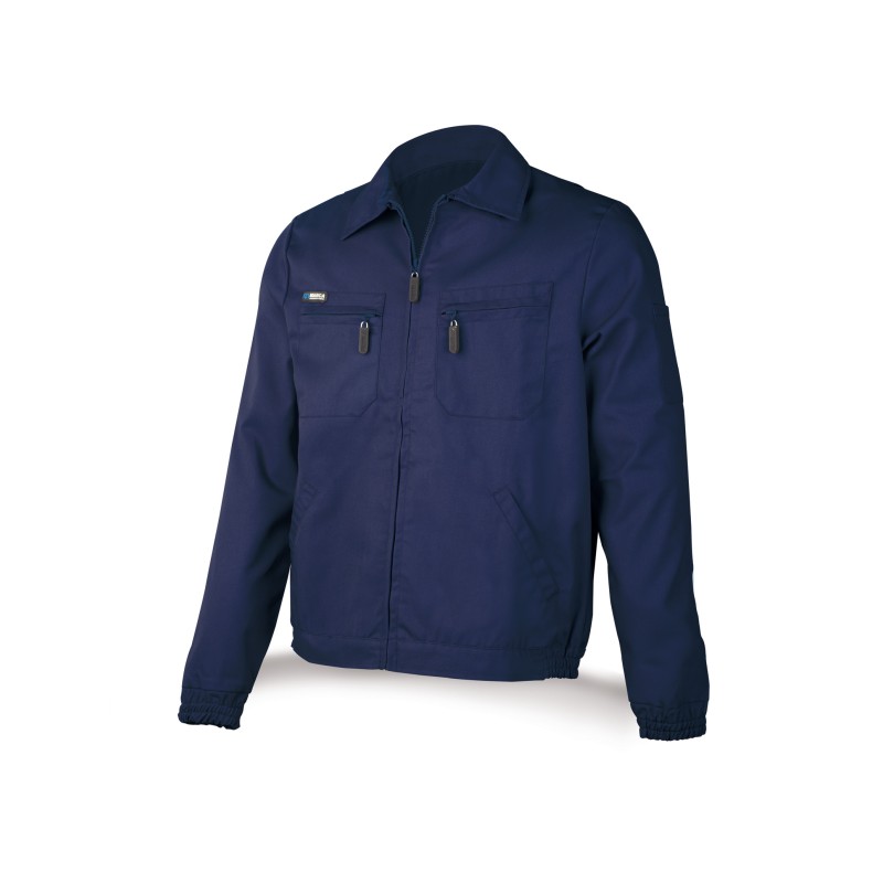 Chaqueta azul marino poliéster/algodón de 245 g.