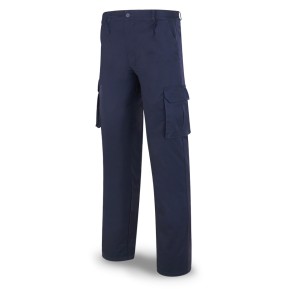 Pantalón MUJER azul marino algodón de 245 g. Multibolsillo