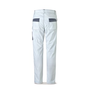 Pantalón CANVAS blanco/gris poliéster/algodón 245 g. Multibolsillos