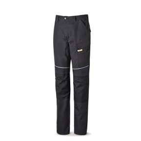 Pantalón CANVAS negro poliéster/algodón 245 g. Multibolsillos