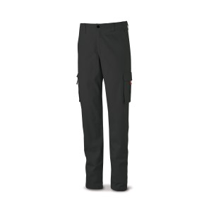 Pantalón STRETCH negro en algodón 260 gr. Multibolsillos