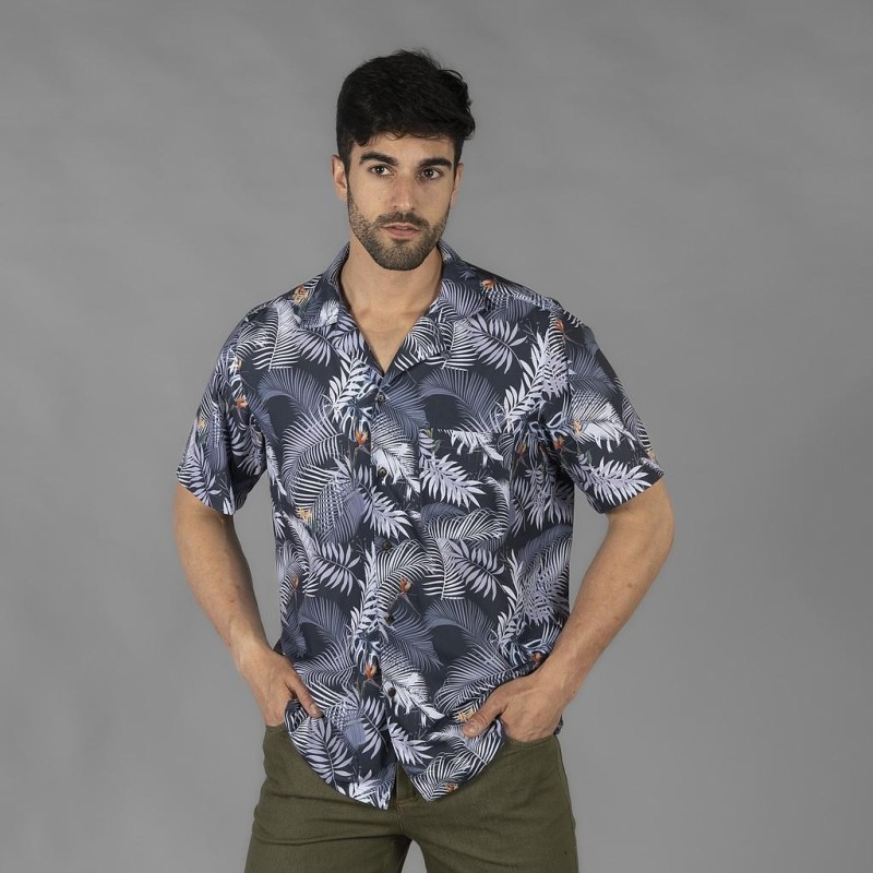 CAMISA HOMBRE CUELLO SOLAPA HAWAI