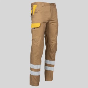 PANTALON UNISEX MULTIBOLSILLOS ELASTICO ARCE COMBI + 2 BANDAS REFLECT.