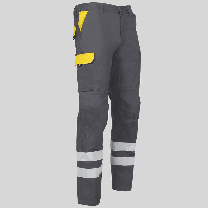 PANTALON UNISEX MULTIBOLSILLOS ELASTICO ARCE COMBI + 2 BANDAS REFLECT.