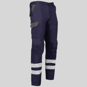 PANTALON UNISEX MULTIBOLSILLOS ELASTICO ARCE COMBI + 2 BANDAS REFLECT.