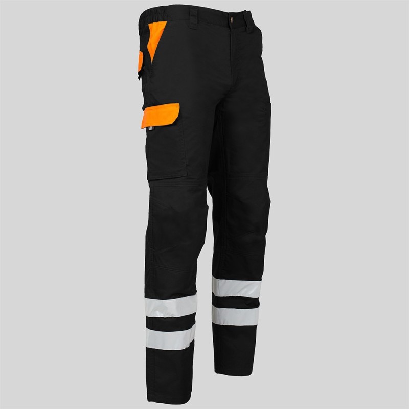 PANTALON UNISEX MULTIBOLSILLOS ELASTICO ARCE COMBI + 2 BANDAS REFLECT.