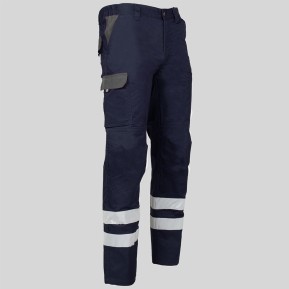 PANTALON UNISEX MULTIBOLSILLOS ELASTICO ARCE COMBI + 2 BANDAS REFLECT.