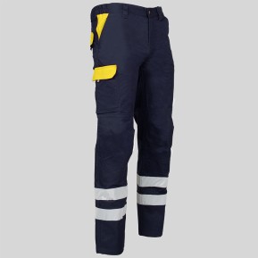 PANTALON UNISEX MULTIBOLSILLOS ELASTICO ARCE COMBI + 2 BANDAS REFLECT.