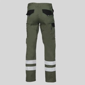 PANTALON UNISEX MULTIBOLSILLOS ELASTICO ARCE COMBI + 2 BANDAS REFLECT.