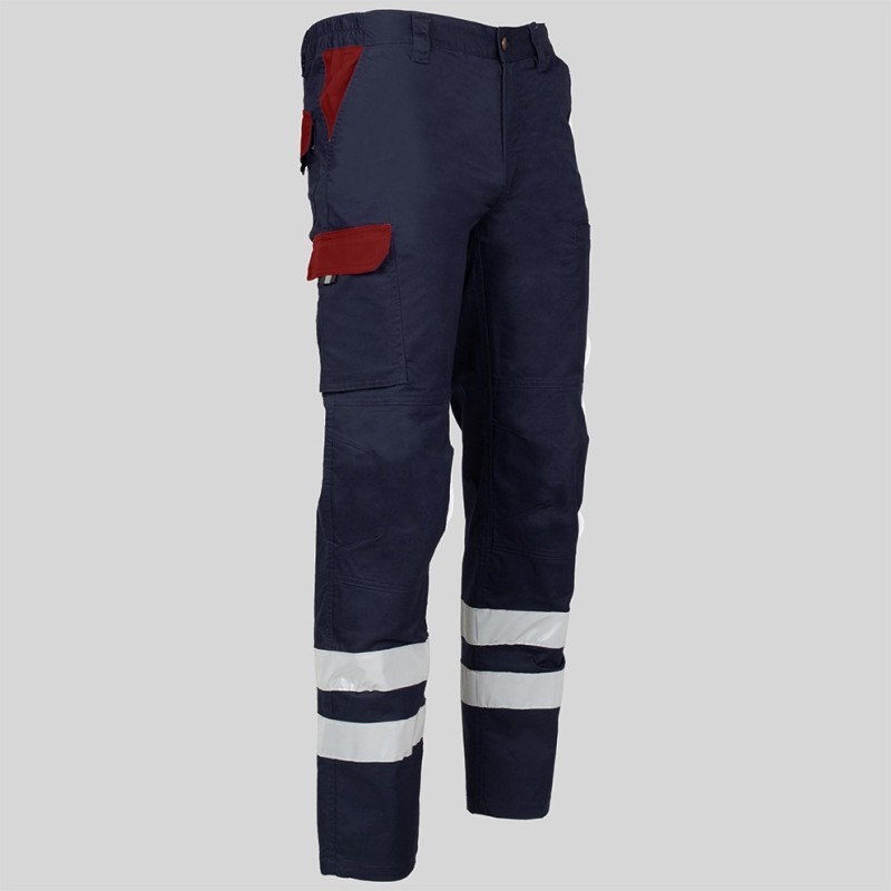 PANTALON UNISEX MULTIBOLSILLOS ELASTICO ARCE COMBI + 2 BANDAS REFLECT.