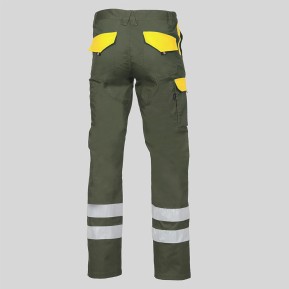 PANTALON UNISEX MULTIBOLSILLOS ELASTICO ARCE COMBI + 2 BANDAS REFLECT.