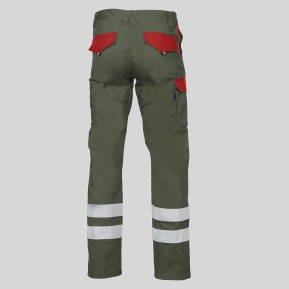 PANTALON UNISEX MULTIBOLSILLOS ELASTICO ARCE COMBI + 2 BANDAS REFLECT.