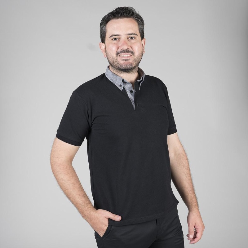 POLO NEGRO HOMBRE M/C C/CAMISERO