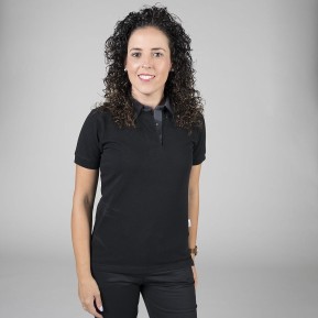 POLO NEGRO MUJER M/C C/CAMISERO