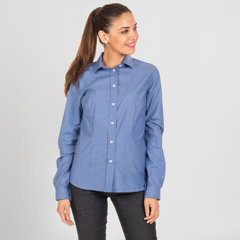 CAMISA MUJER M/L OXFORD "REDLINE"