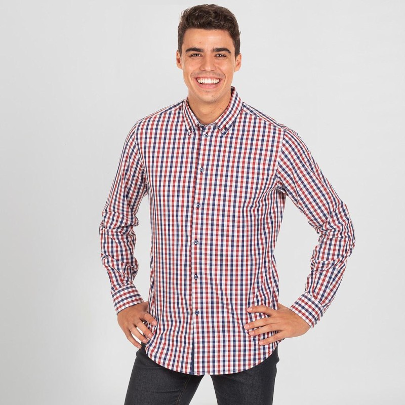 CAMISA HOMBRE VICENZO SLIM FIT VICHY