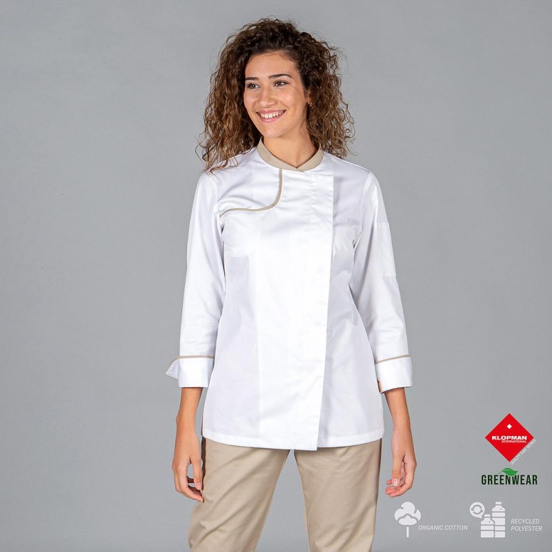 CHAQUETA COCINA MUJER ANAYA TEJIDO RECICLADO Y ORGANICO KLOPMAN